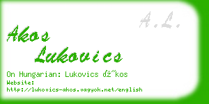 akos lukovics business card